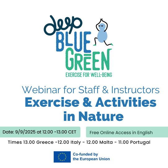 Seminário Deep Blue Green | 9 setembro – 11:00 – 12:00 - Webinar gratuito e aberto a todos os interessados
