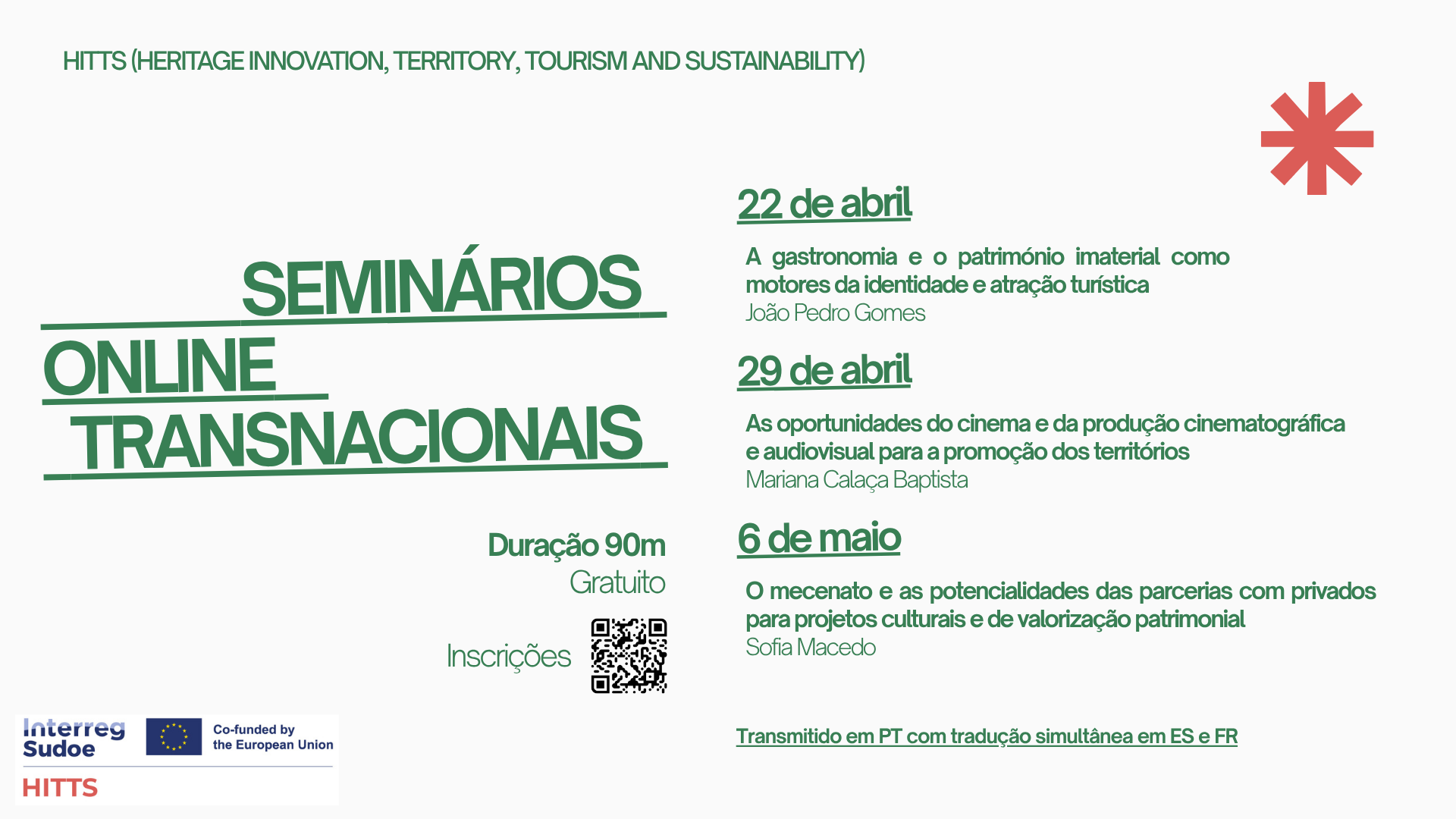 Seminários online transnacionais sobre turismo sustentável